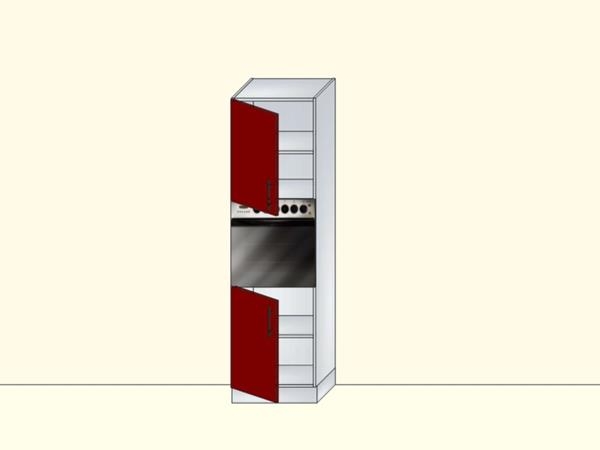 Напольный модуль-пенал для кухни с нишей под духовку и 2 дверями, арт. 37К