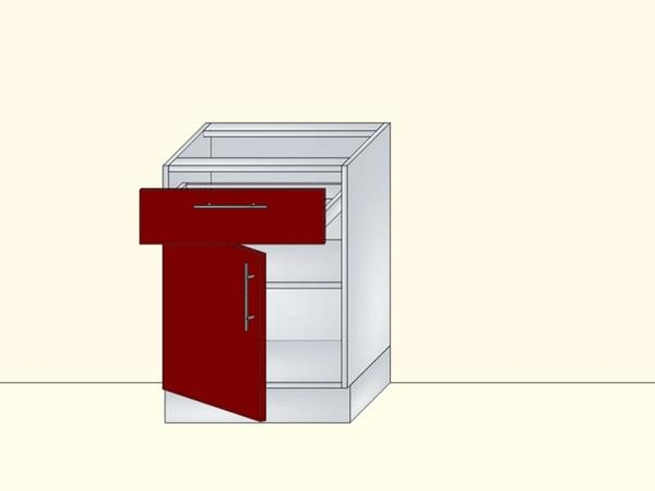 Напольный нижний модуль для кухни на 1 дверь и 1 ящик, арт. 20К