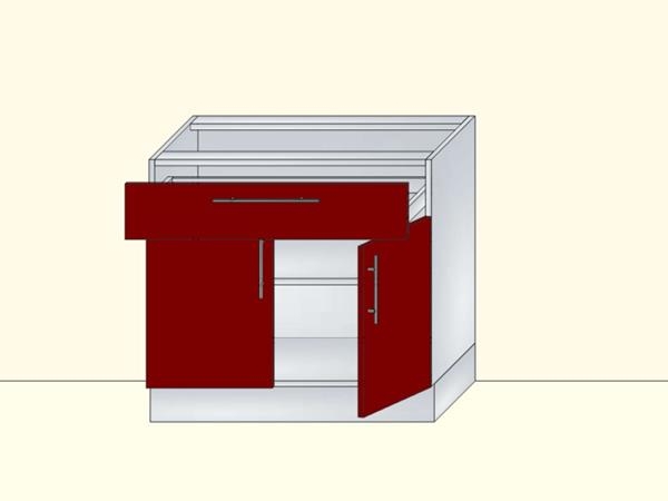 Напольный нижний модуль для кухни на 2 двери и 1 ящик, арт. 41К