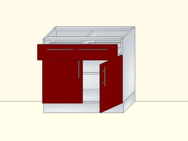 Напольный нижний модуль для кухни на 2 двери и 2 ящика, арт. 42К