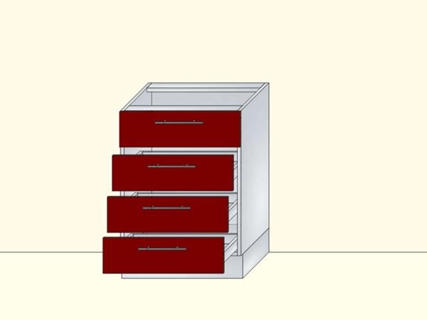 Напольный нижний модуль для кухни на 4 ящика, арт. 27К